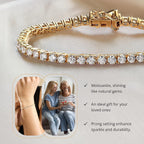 D'Joy Moissanit Armband ca. 20 cm 925 Silber Gelbgold Vermeil ca. 5.20 ct