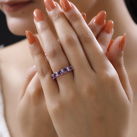 Rose de France Amethyst Ring, 925 Silber rosévergoldet ca. 2.35 ct