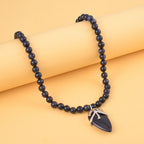 Blauer Sandstein Halskette ca. 45 cm Reines Messing ca. 127.50 ct