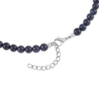 Blauer Sandstein Halskette ca. 45 cm Reines Messing ca. 127.50 ct