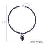 Blauer Sandstein Halskette ca. 45 cm Reines Messing ca. 127.50 ct