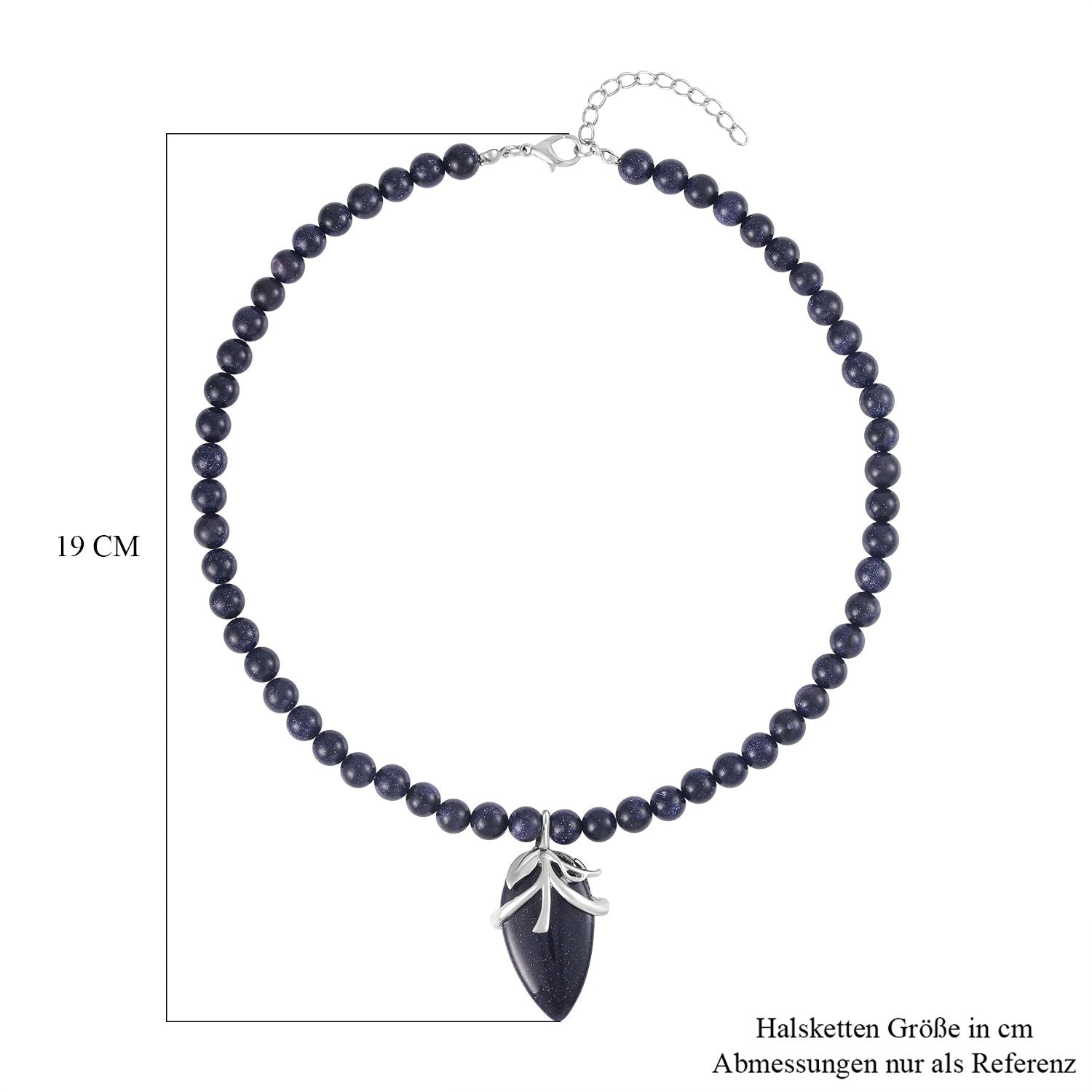 Blauer Sandstein Halskette ca. 45 cm Reines Messing ca. 127.50 ct