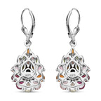 Natürlicher mehrfarbige Turmalin Ohrringe, 925 Silber platiniert, ca. 3.80 ct
