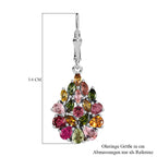 Natürlicher mehrfarbige Turmalin Ohrringe, 925 Silber platiniert, ca. 3.80 ct