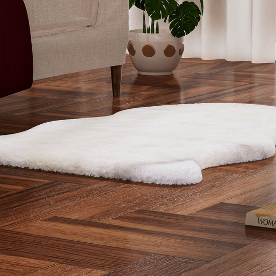 Luxury Edition: Wolkenweicher Kunstfell Teppich mit Anti-Rutsch-Unterseite, 2200 GSM, 60x100 cm, Altrosa