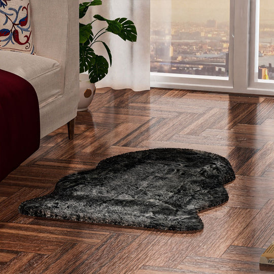 Luxury Edition: Wolkenweicher Kunstfell Teppich mit Anti-Rutsch-Unterseite, 2200 GSM, 60x100 cm, Altrosa