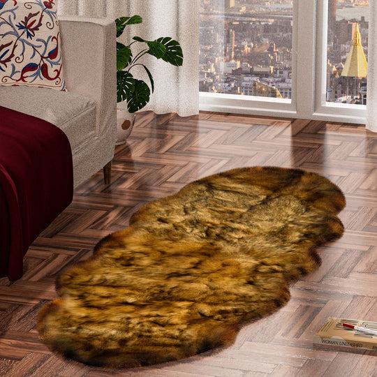 Luxury Edition: Wolkenweicher 2200 GSM Kunstfell Läufer 60x180 cm, Schwarz Meliert