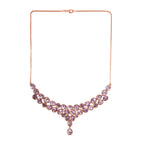 Rose de France Amethyst Collier, ca. 45 cm, 925 Silber rosévergoldet ca. 35.67 ct