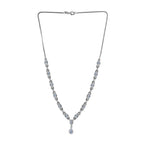 Espirito Santo Aquamarin und Weißer Zirkon Collier, ca. 45 cm 925 Silber platiniert ca. 4.90 ct