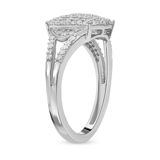 Weißer Diamant Ring, 925 Silber platiniert (Größe 21.00) ca. 0.50 ct