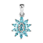 Paraiba-Apatit Anhänger 925 Silber platiniert ca. 1.05 ct