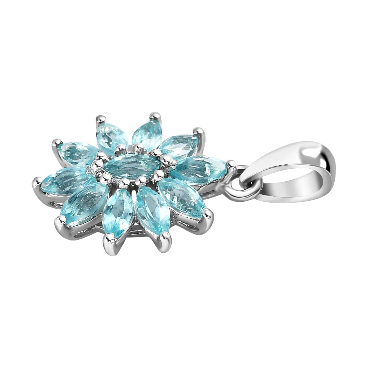 Paraiba-Apatit Anhänger 925 Silber platiniert ca. 1.05 ct