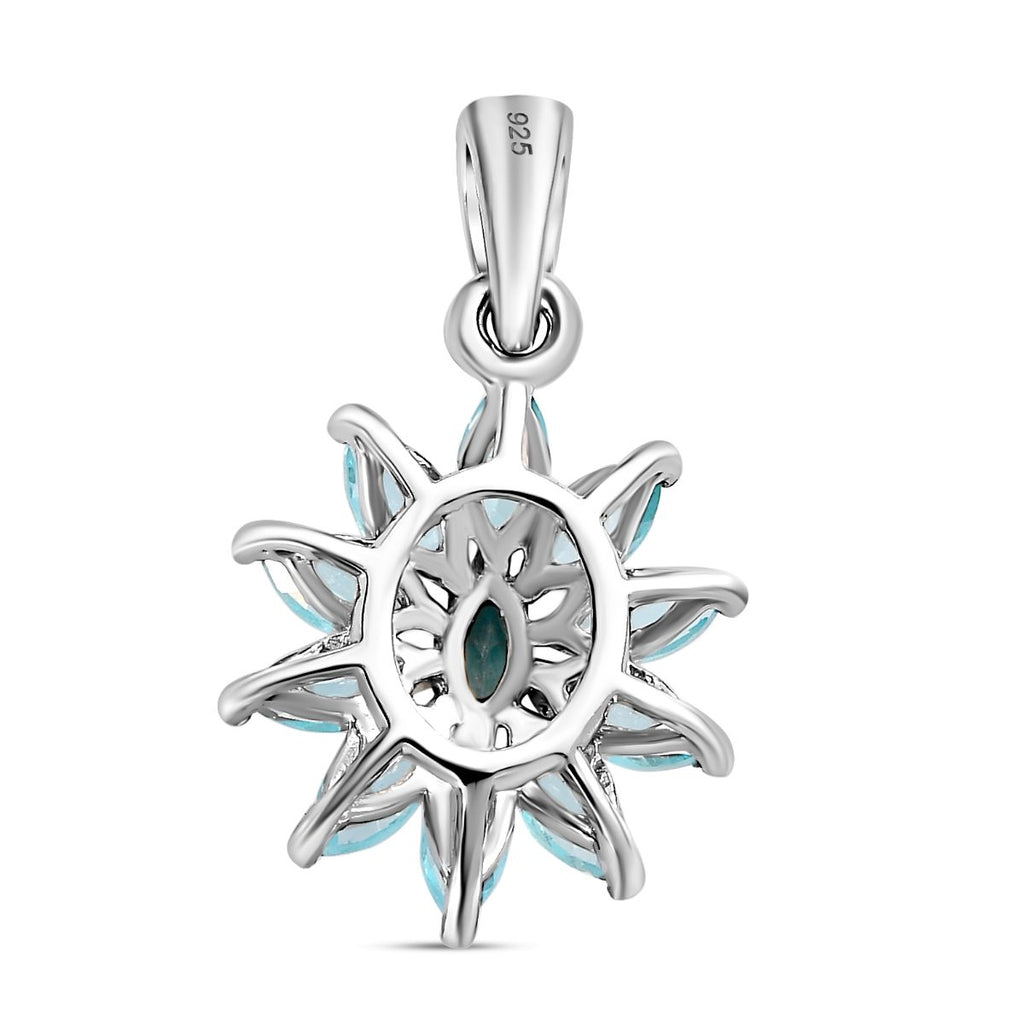Paraiba-Apatit Anhänger 925 Silber platiniert ca. 1.05 ct