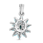 Paraiba-Apatit Anhänger 925 Silber platiniert ca. 1.05 ct