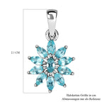 Paraiba-Apatit Anhänger 925 Silber platiniert ca. 1.05 ct