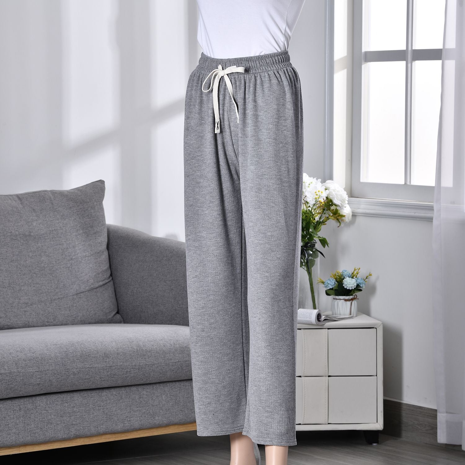Allzweck Comforthose mit Kordelzug, Länge 96cm, Hüfte 53cm, Taille 56cm, Grau