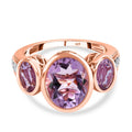 Rose De France Amethyst Ring, 925 Silber rosévergoldet, (Größe 17.00), ca. 5.09 ct