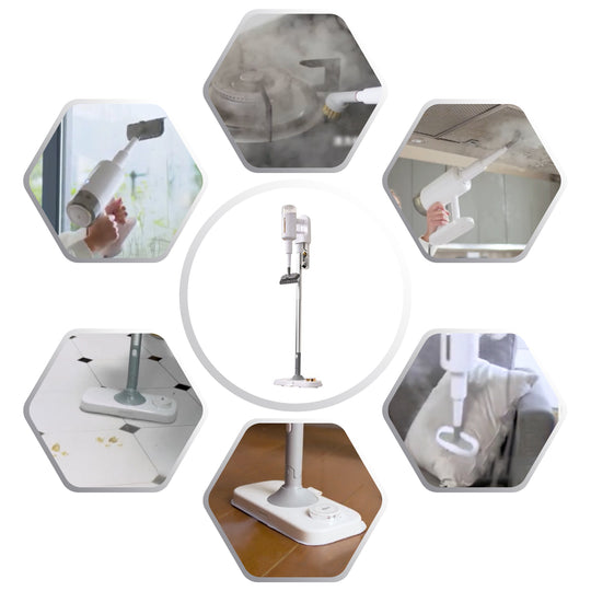 HOMESMART- Multifunktioneller Dampfmopp, Größe 32,5X22X120cm, weiß