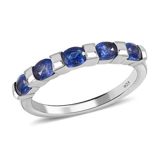 Masoala Saphir (Fissure gefüllt) Ring 925 Silber platiniert ca. 1.23 ct