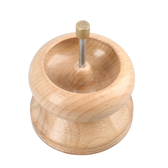 Perlen Spinner aus Kiefernholz mit Stahlnadel, bunten Perlen und Faden inkl.