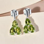 Natürliche Peridot-Ohrringe, 925 Silber ca. 2,74 ct