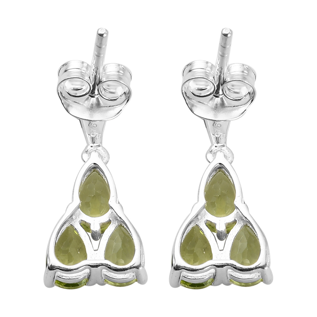 Natürliche Peridot-Ohrringe, 925 Silber ca. 2,74 ct