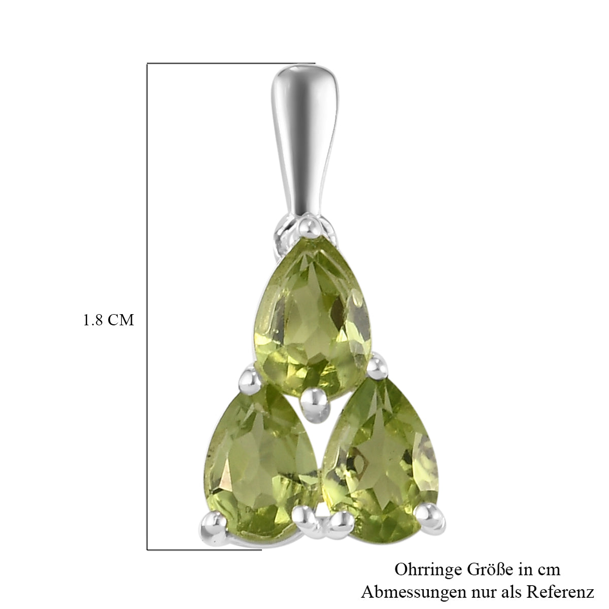 Natürliche Peridot-Ohrringe, 925 Silber ca. 2,74 ct