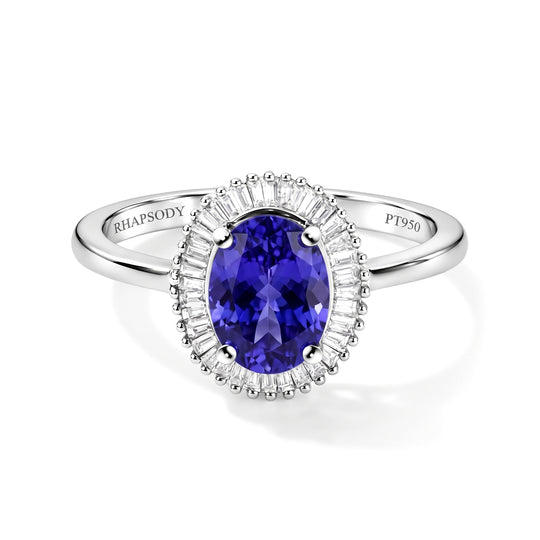 RHAPSODY AAAA Tansanit und VS2 E-F Diamant Ring in 950 Platin - 1,49 ct.
