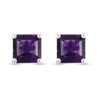Afrikanischer Amethyst Ohrstecker 925 Silber ca. 2,14 ct