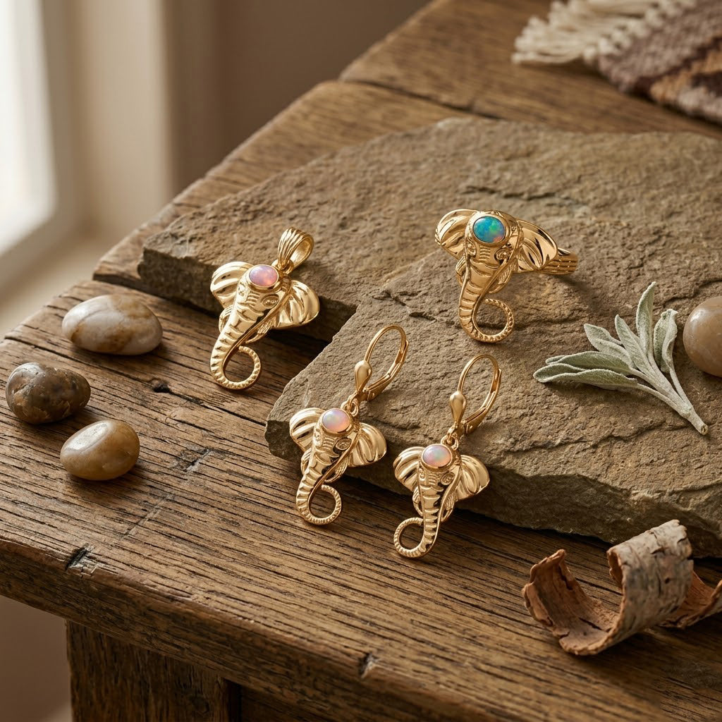 D'Joy AA Natürliches, äthiopisches Welo Opal Schmuckset