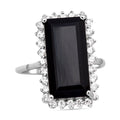 Schwarzer Spinell-Ring, 925 Silber platiniert (Größe 17.00) ca. 11.24 ct