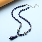 Lapislazuli Halskette, ca. 45 cm, silberfarben ca. 101.00 ct