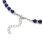 Lapislazuli Halskette, ca. 45 cm, silberfarben ca. 101.00 ct