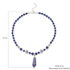 Lapislazuli Halskette, ca. 45 cm, silberfarben ca. 101.00 ct