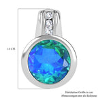 Pfau Triplett Quarz, weißer Zirkon Anhänger 925 Silber platiniert ca. 3.10 ct