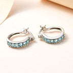 Paraiba-Apatit Ohrringe 925 Silber platiniert ca. 1.10 ct