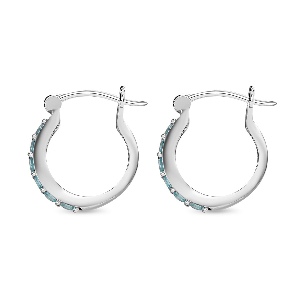 Paraiba-Apatit Ohrringe 925 Silber platiniert ca. 1.10 ct