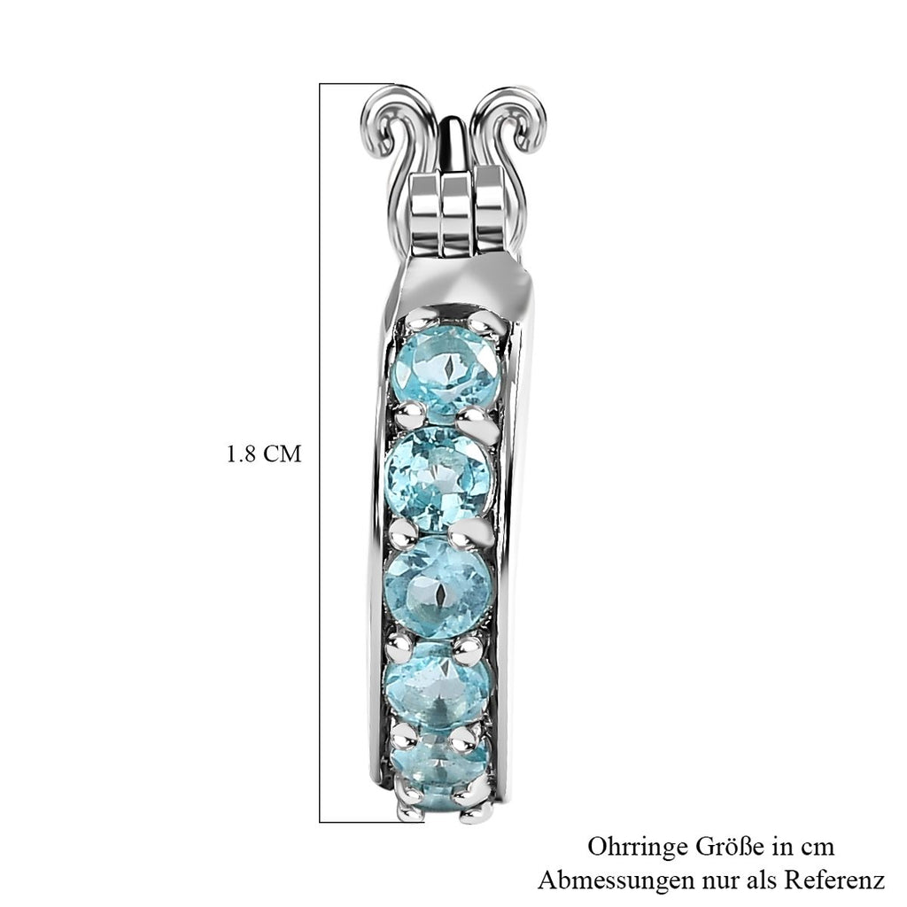 Paraiba-Apatit Ohrringe 925 Silber platiniert ca. 1.10 ct