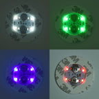 LED-Untersetzer-Set (10 Stk.), 6x6 cm, inkl. 2x 1220 Batterien, Lichtfarben: Blau (3), Grün (3), Rot (2), Weiß (2)
