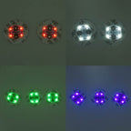 LED-Untersetzer-Set (10 Stk.), 6x6 cm, inkl. 2x 1220 Batterien, Lichtfarben: Blau (3), Grün (3), Rot (2), Weiß (2)