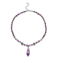 Afrikanische Amethyst-Halskette, ca. 45 cm, silberfarben ca. 101,00 ct