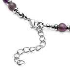 Afrikanische Amethyst-Halskette, ca. 45 cm, silberfarben ca. 101,00 ct