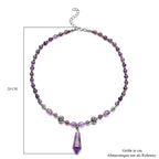 Afrikanische Amethyst-Halskette, ca. 45 cm, silberfarben ca. 101,00 ct