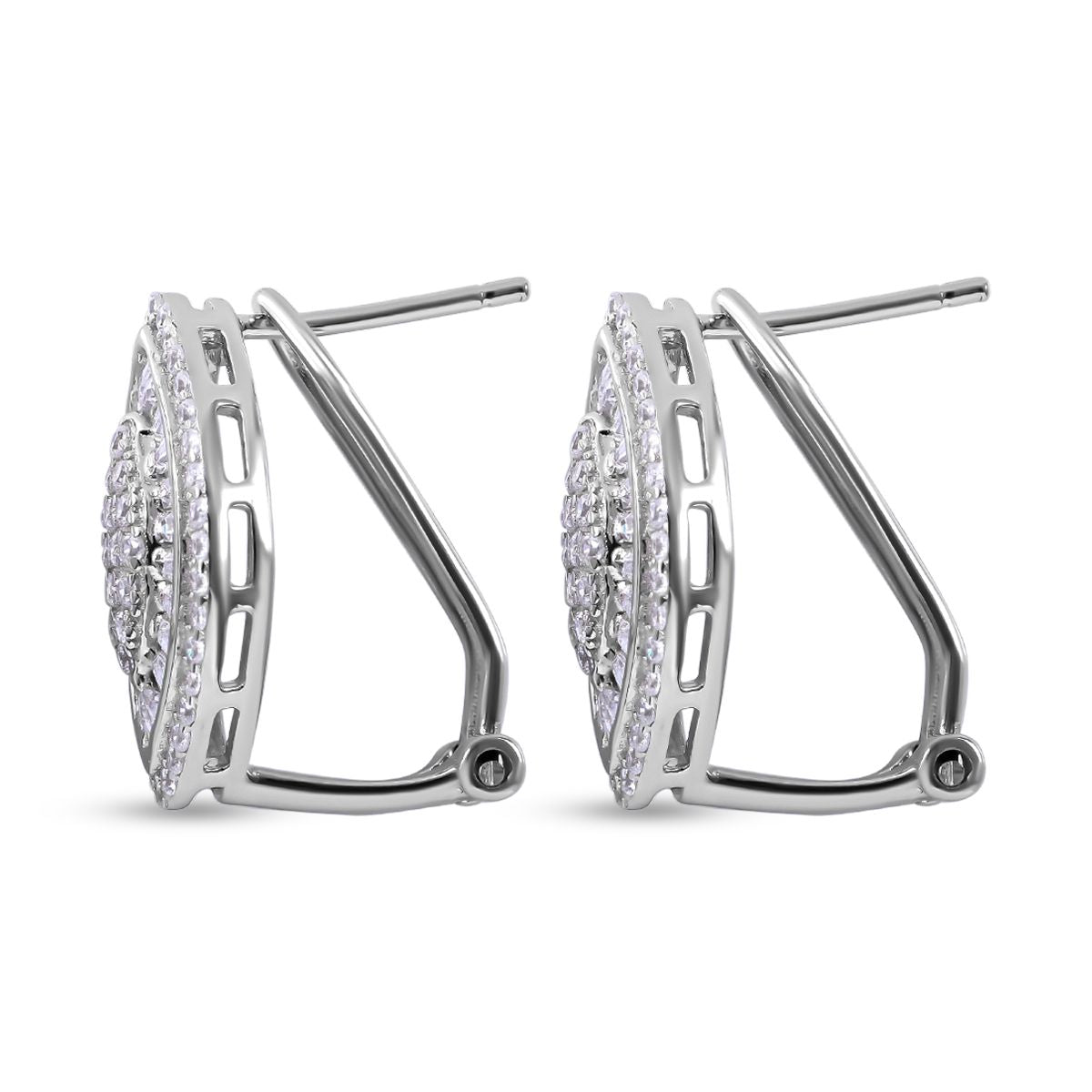 Lustro Stella - Weiße Zirkonia Ohrringe, 925 Silber rhodiniert ca. 1.61 ct