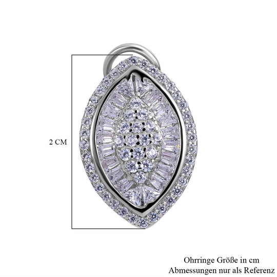 Lustro Stella - Weiße Zirkonia Ohrringe, 925 Silber rhodiniert ca. 1.61 ct