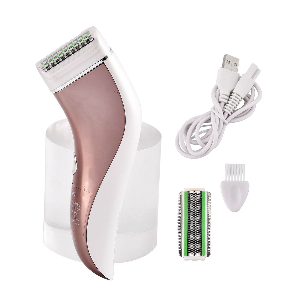 BEAUTECH - Elektrischer Lady Shaver, Wasserdicht, Trimmer mit Ersatzklingen und LCD Display, Wiederaufladbar und Kabellos