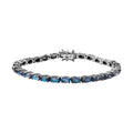 Aurora Mondstein Armband, ca. 19 cm, 925 Silber platiniert ca. 15.20 ct