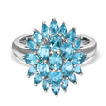 Paraiba-Apatit Ring, 925 Silber platiniert, (Größe 17.00), ca. 2.79 ct