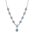 Paraiba-Apatit Halskette ca. 45 cm 925 Silber platiniert ca. 1.70 ct