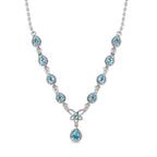 Paraiba-Apatit Halskette ca. 45 cm 925 Silber platiniert ca. 1.70 ct